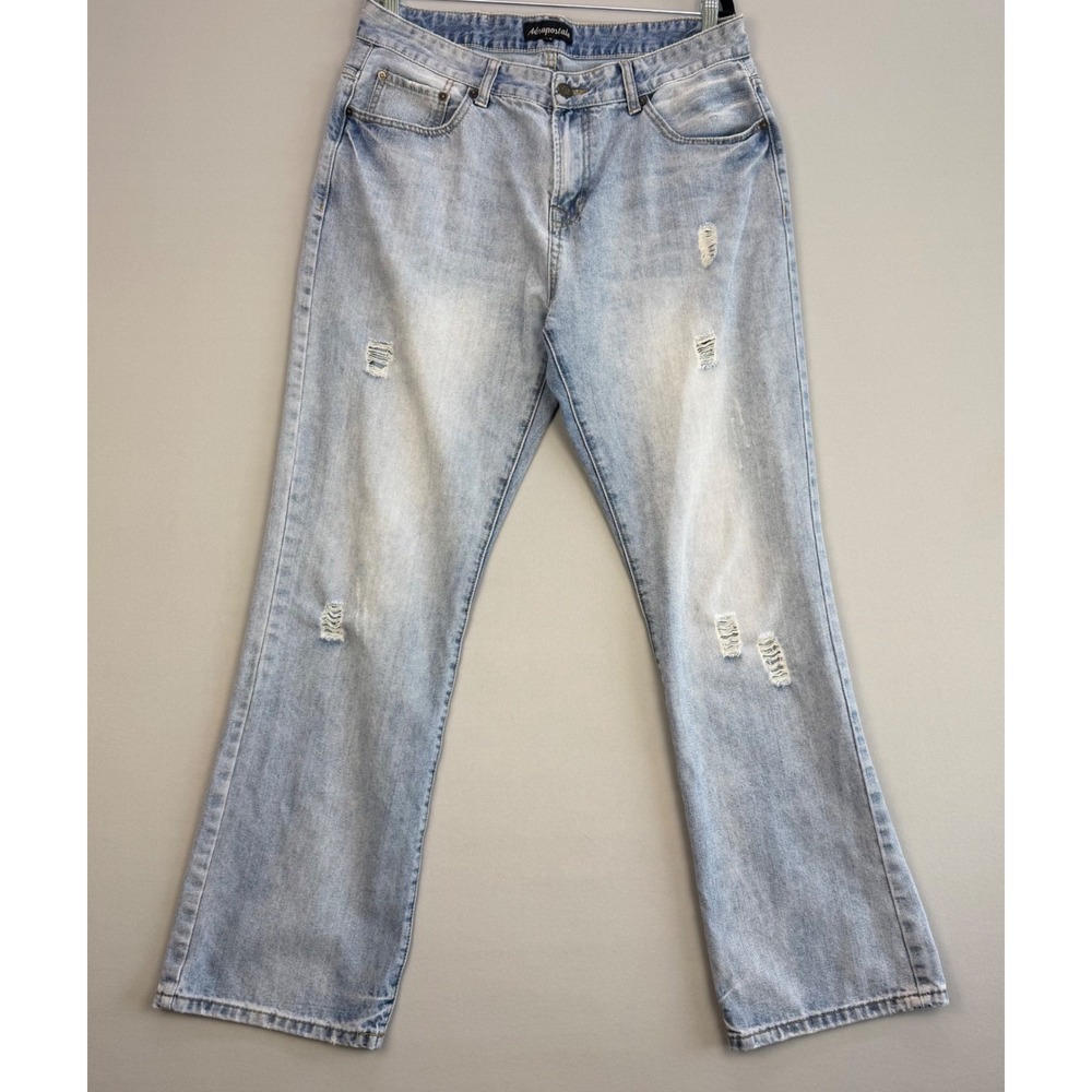 Aeropostale Mens Jeans Slim Boot 36x32 (*measures 35x31) Distressed Denim Light